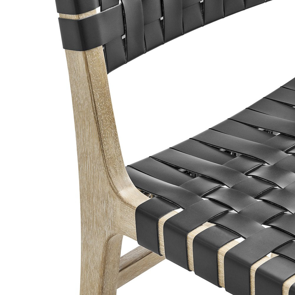 Marco Faux Leather Dining Side Chair Drift Wood Frame, (Set of 2)