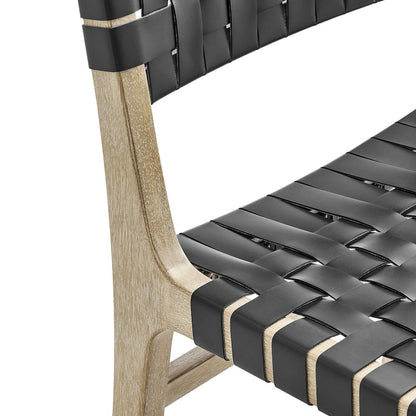 Marco Faux Leather Dining Side Chair Drift Wood Frame, (Set of 2)
