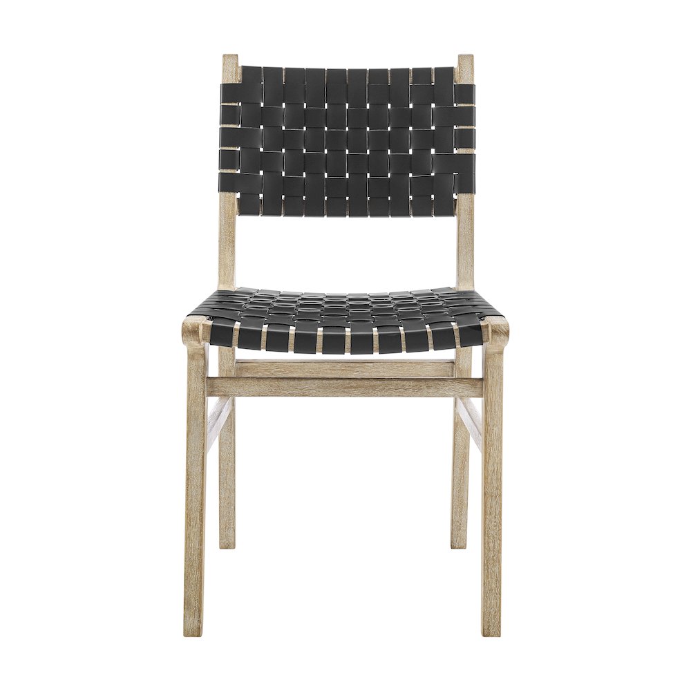 Marco Faux Leather Dining Side Chair Drift Wood Frame, (Set of 2)