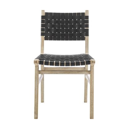 Marco Faux Leather Dining Side Chair Drift Wood Frame, (Set of 2)