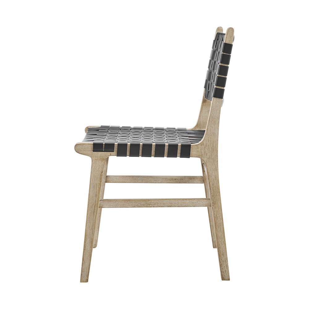 Marco Faux Leather Dining Side Chair Drift Wood Frame, (Set of 2)