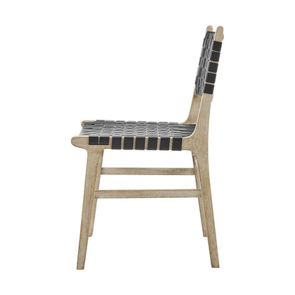 Marco Faux Leather Dining Side Chair Drift Wood Frame, (Set of 2)