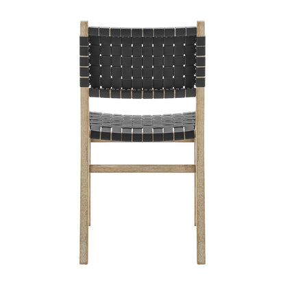 Marco Faux Leather Dining Side Chair Drift Wood Frame, (Set of 2)