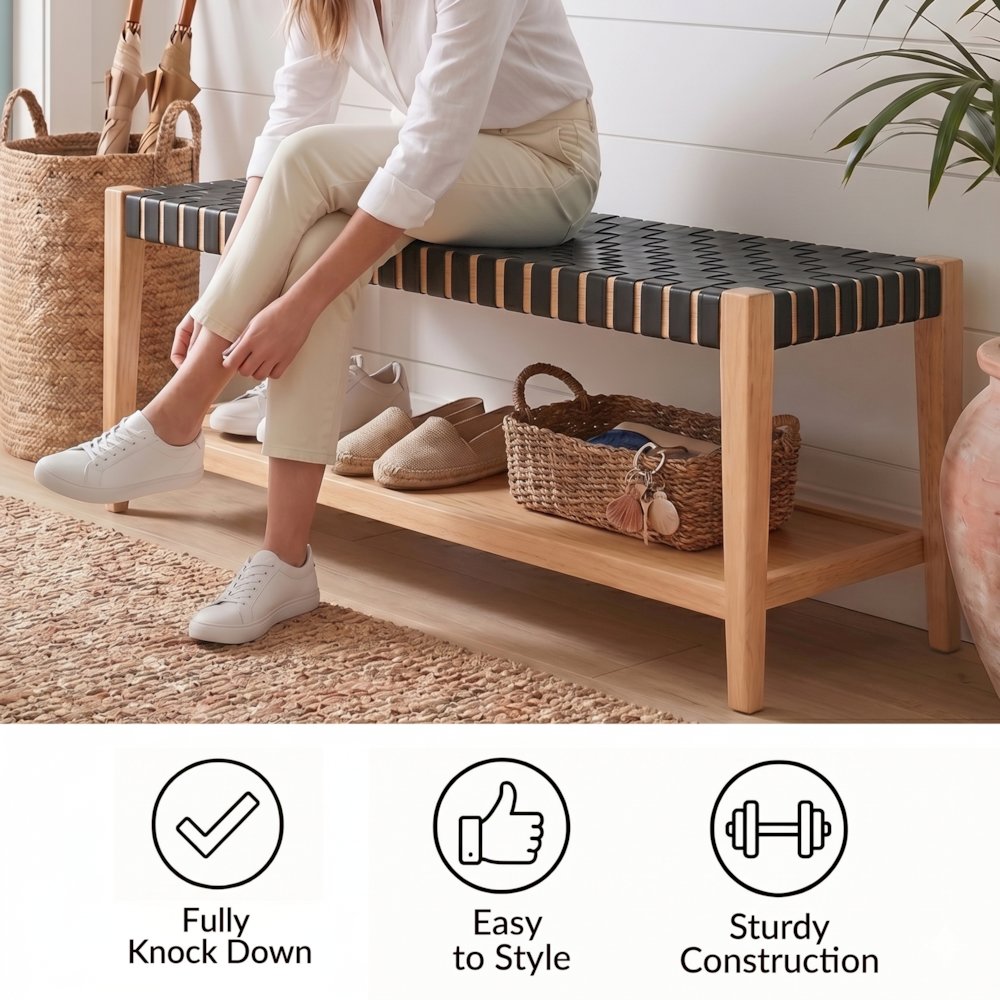 Marco Faux Leather Bench