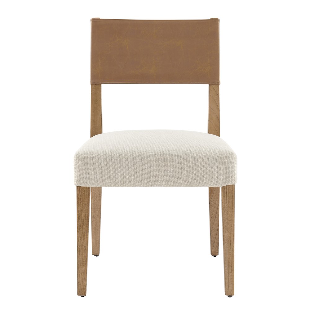 Kylo Faux Leather/Linen Dining Side Chair, (Set of 2)