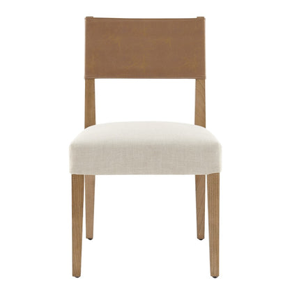 Kylo Faux Leather/Linen Dining Side Chair, (Set of 2)