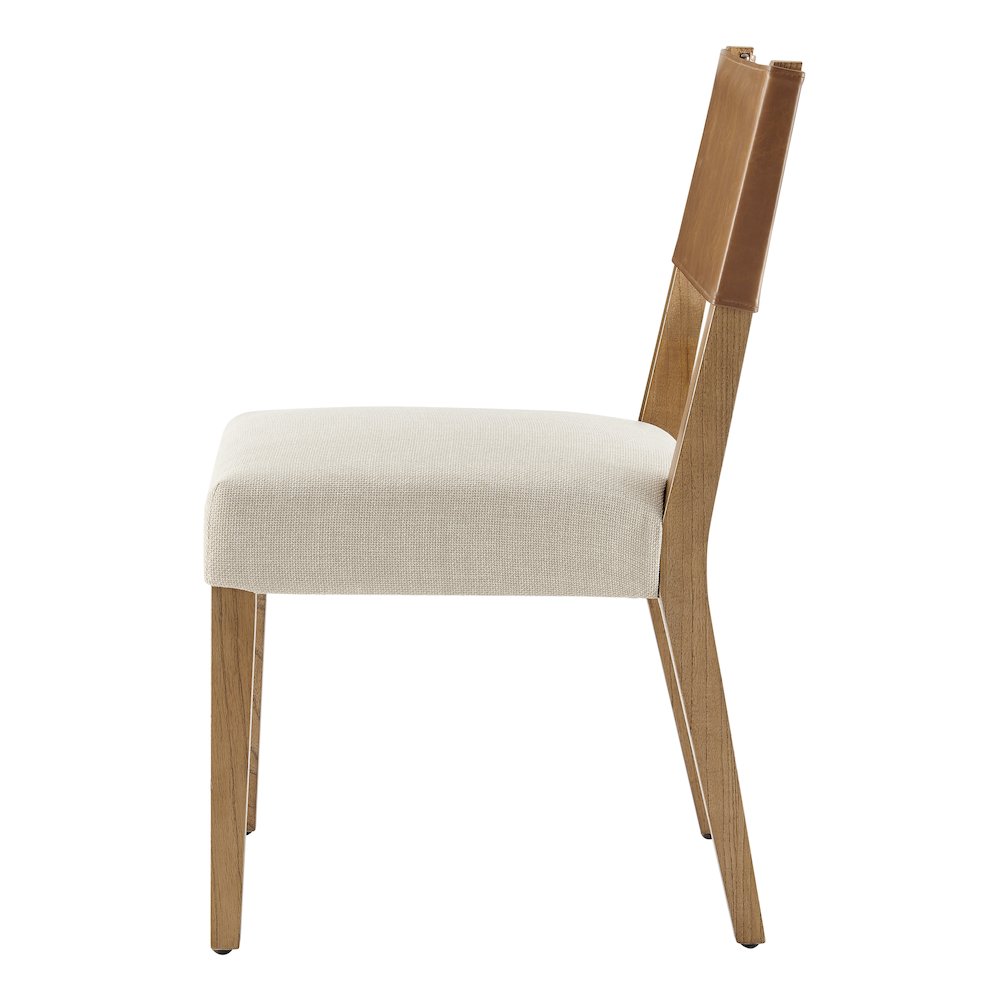 Kylo Faux Leather/Linen Dining Side Chair, (Set of 2)