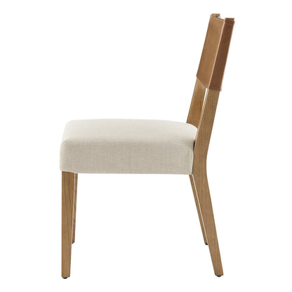 Kylo Faux Leather/Linen Dining Side Chair, (Set of 2)