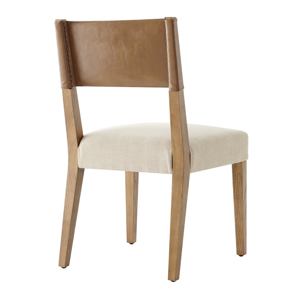 Kylo Faux Leather/Linen Dining Side Chair, (Set of 2)