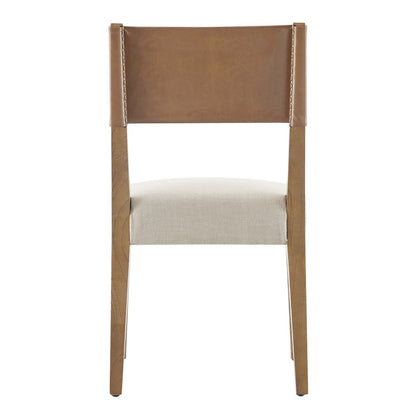 Kylo Faux Leather/Linen Dining Side Chair, (Set of 2)