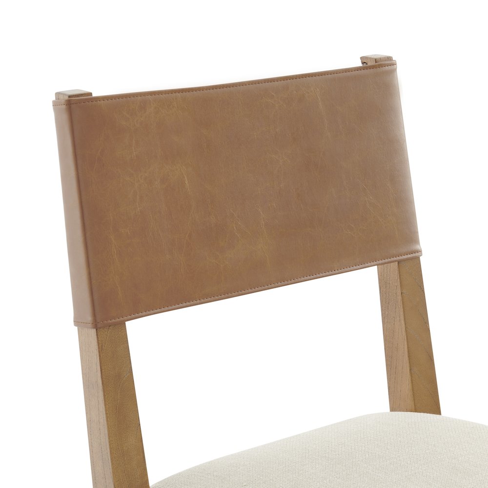 Kylo Faux Leather/Linen Dining Side Chair, (Set of 2)