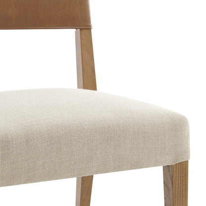 Kylo Faux Leather/Linen Dining Side Chair, (Set of 2)