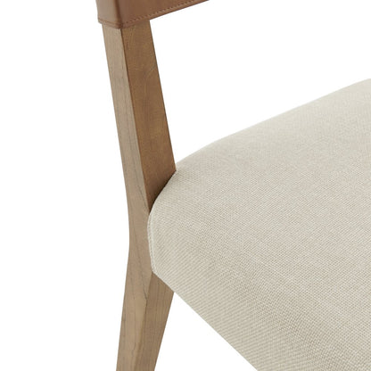 Kylo Faux Leather/Linen Dining Side Chair, (Set of 2)
