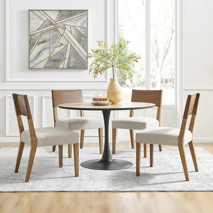 Kylo Faux Leather/Linen Dining Side Chair, (Set of 2)