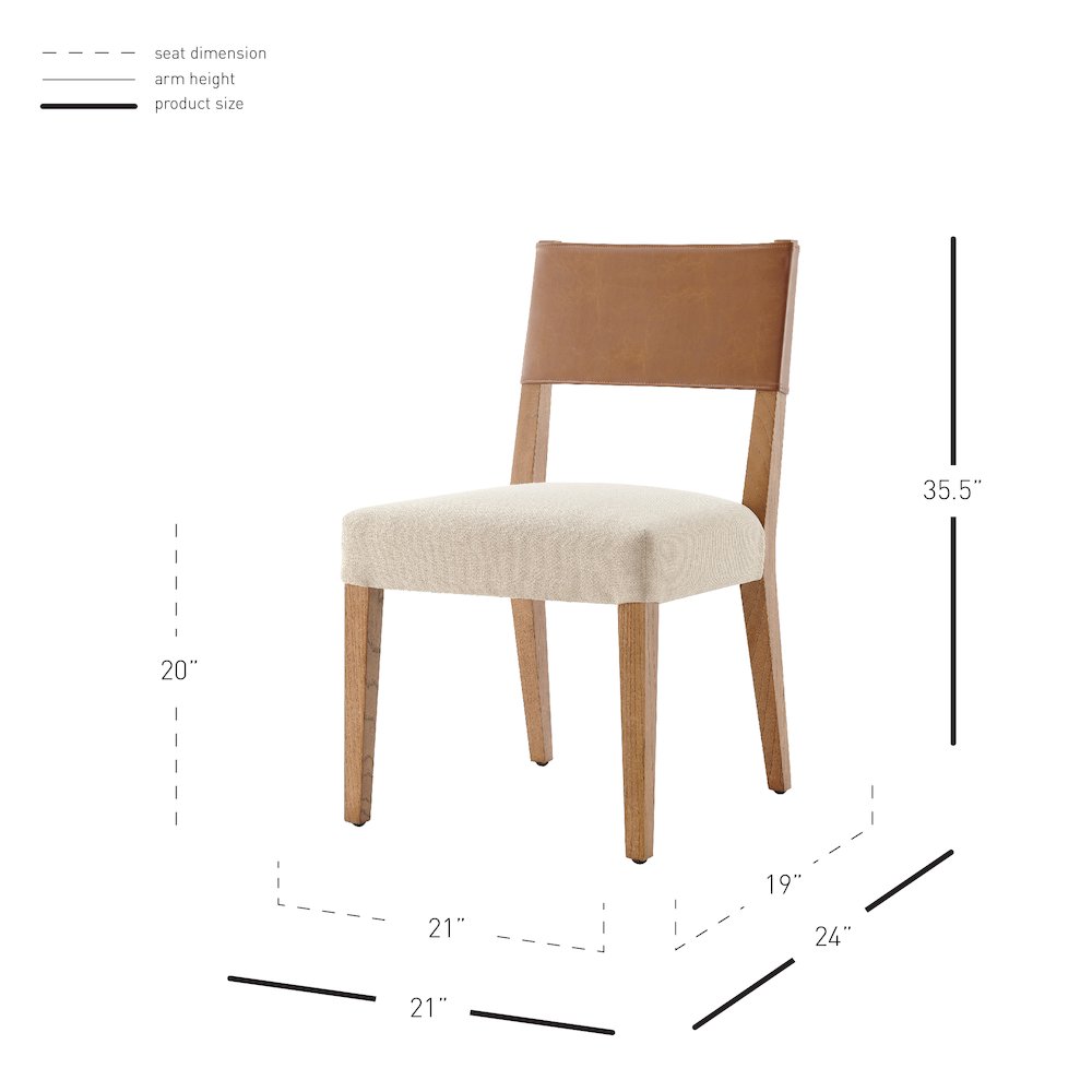 Kylo Faux Leather/Linen Dining Side Chair, (Set of 2)