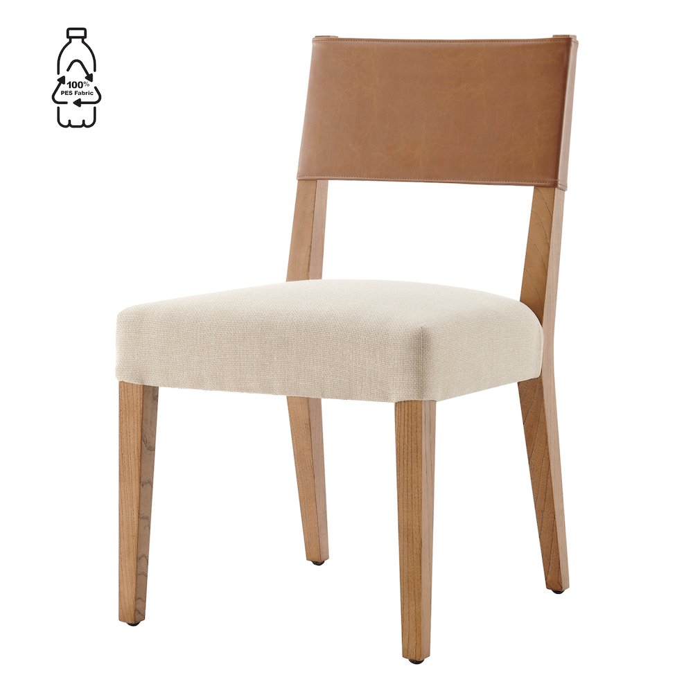 Kylo Faux Leather/Linen Dining Side Chair, (Set of 2)