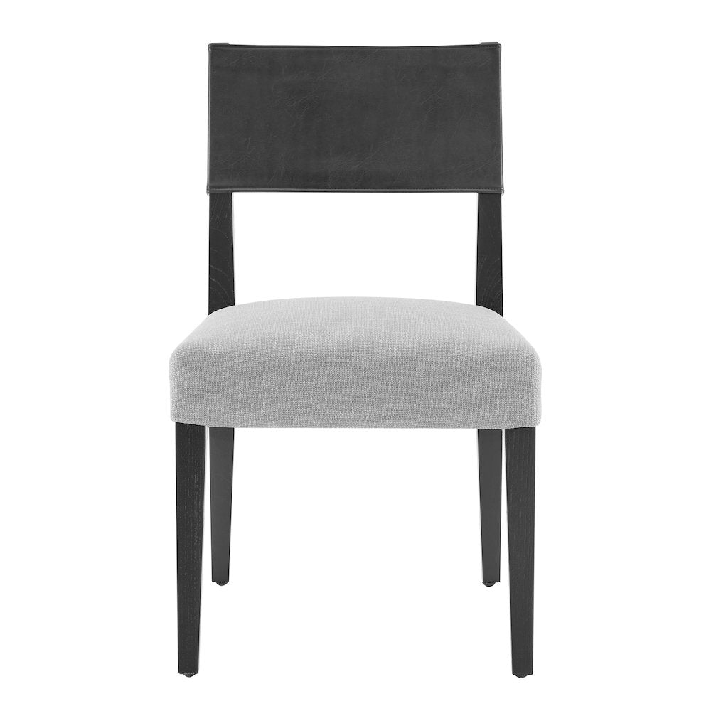 Kylo Faux Leather/Linen Dining Side Chair, (Set of 2)