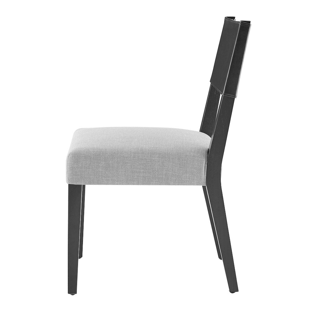 Kylo Faux Leather/Linen Dining Side Chair, (Set of 2)
