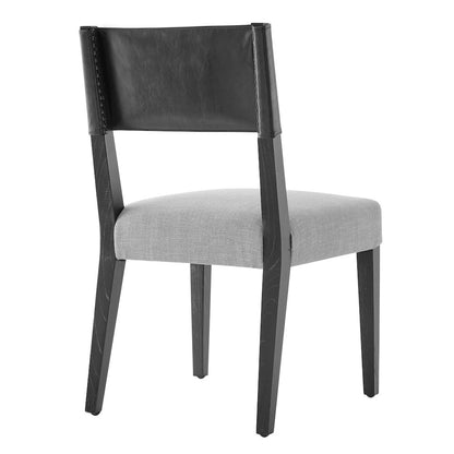 Kylo Faux Leather/Linen Dining Side Chair, (Set of 2)