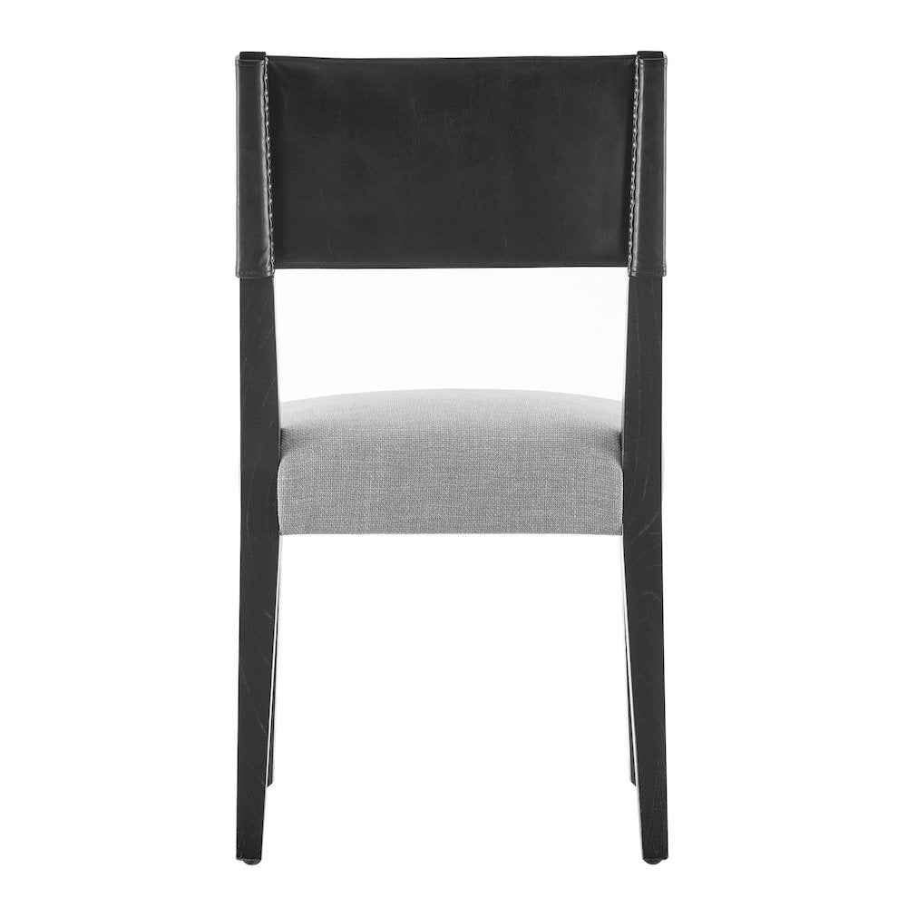 Kylo Faux Leather/Linen Dining Side Chair, (Set of 2)