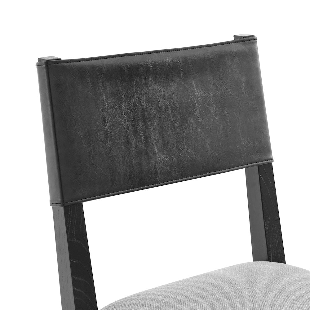 Kylo Faux Leather/Linen Dining Side Chair, (Set of 2)