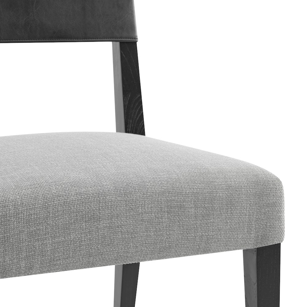 Kylo Faux Leather/Linen Dining Side Chair, (Set of 2)
