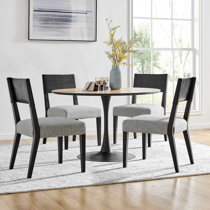 Kylo Faux Leather/Linen Dining Side Chair, (Set of 2)