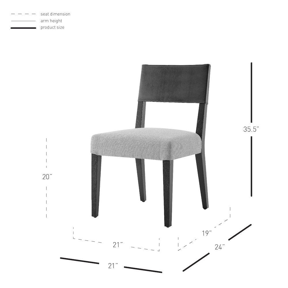 Kylo Faux Leather/Linen Dining Side Chair, (Set of 2)