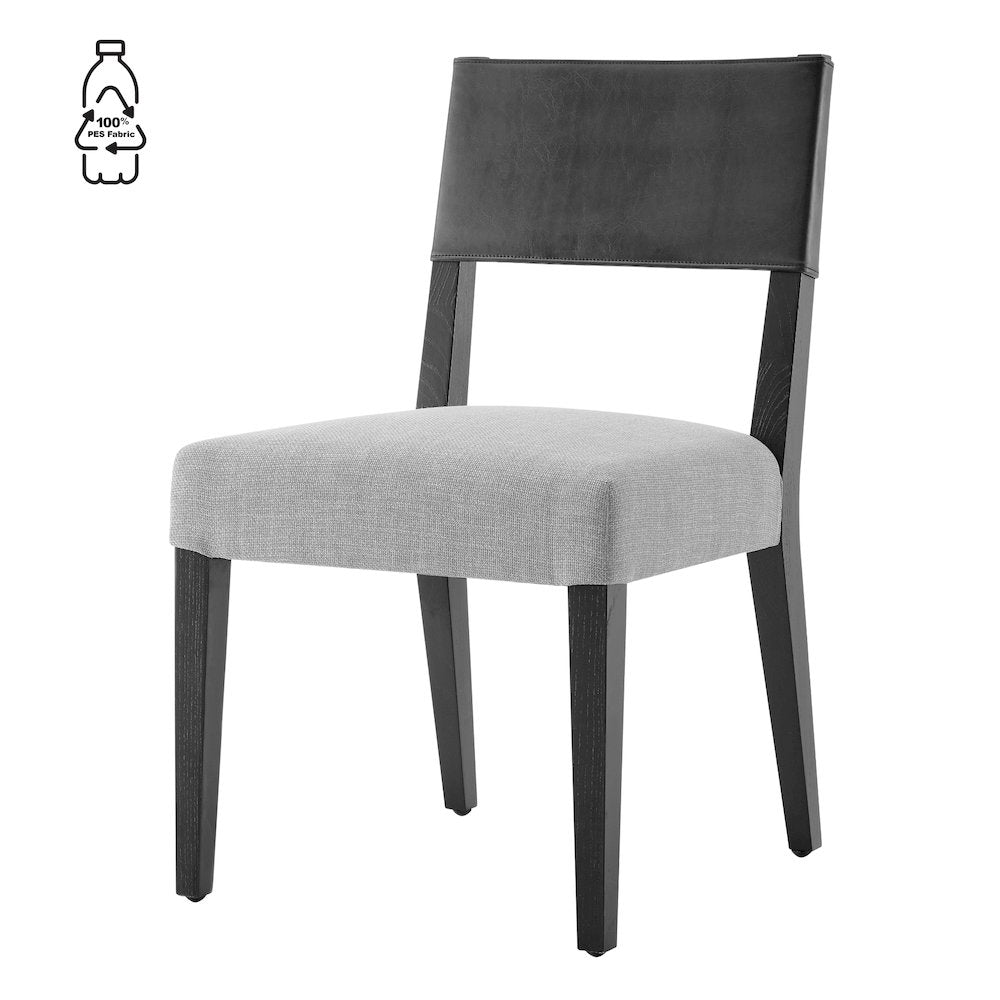 Kylo Faux Leather/Linen Dining Side Chair, (Set of 2)