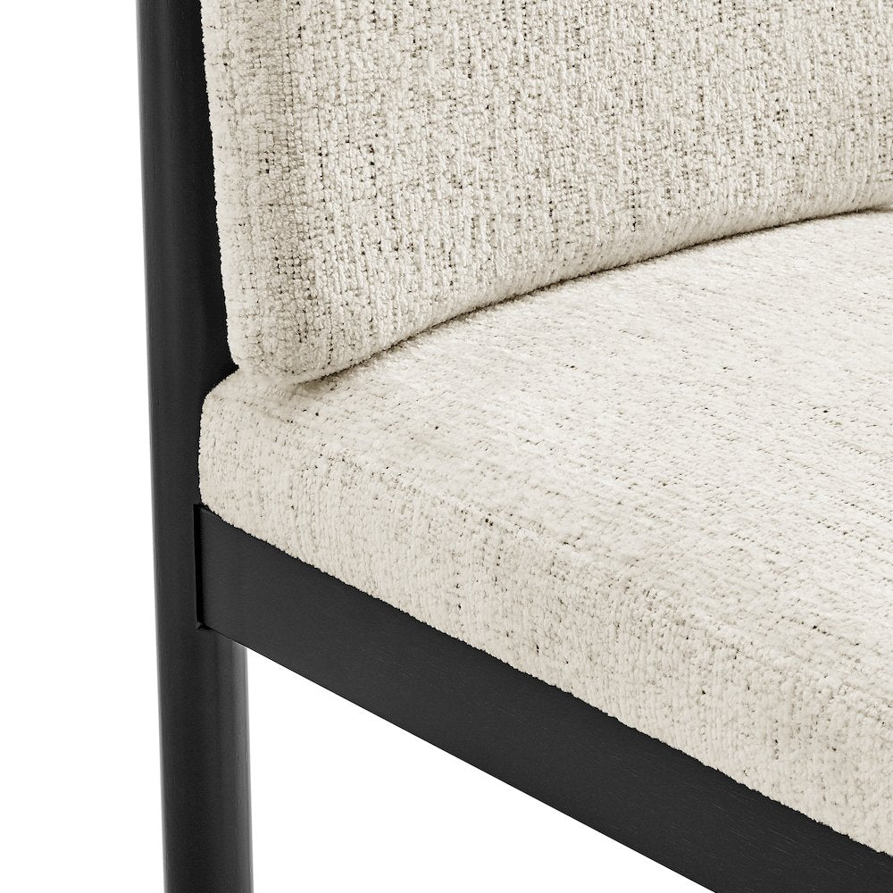 Melvin Chenille Dining Side Chair Black Frame, (Set of 2)