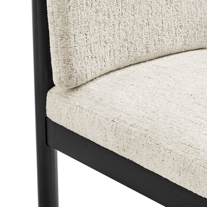 Melvin Chenille Dining Side Chair Black Frame, (Set of 2)