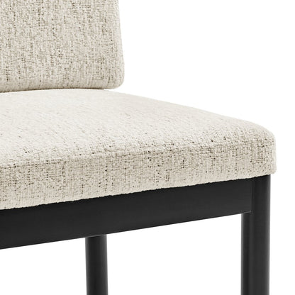 Melvin Chenille Dining Side Chair Black Frame, (Set of 2)