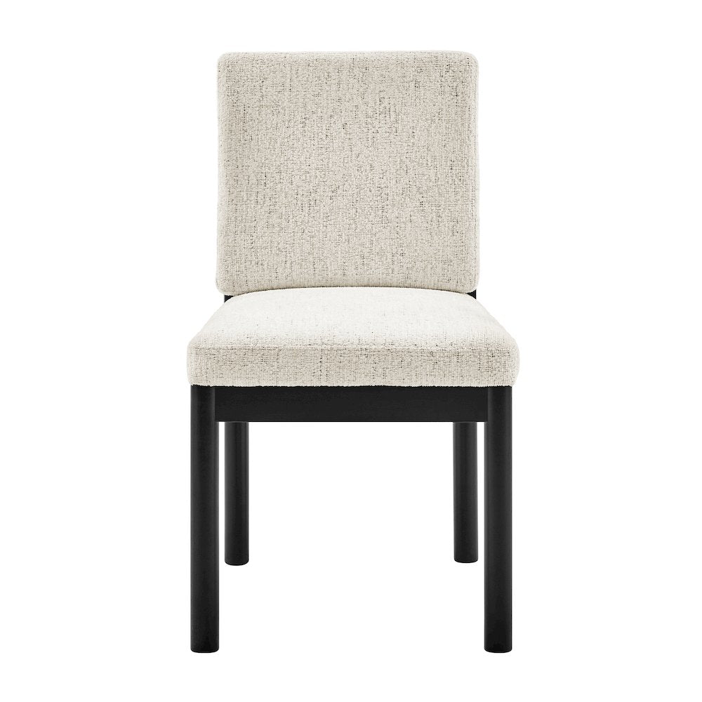 Melvin Chenille Dining Side Chair Black Frame, (Set of 2)