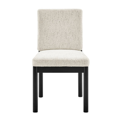 Melvin Chenille Dining Side Chair Black Frame, (Set of 2)