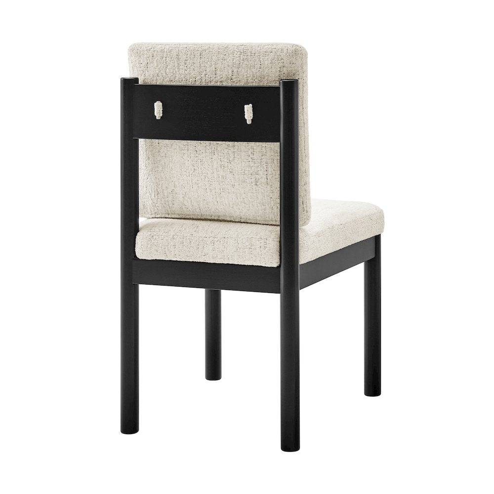 Melvin Chenille Dining Side Chair Black Frame, (Set of 2)
