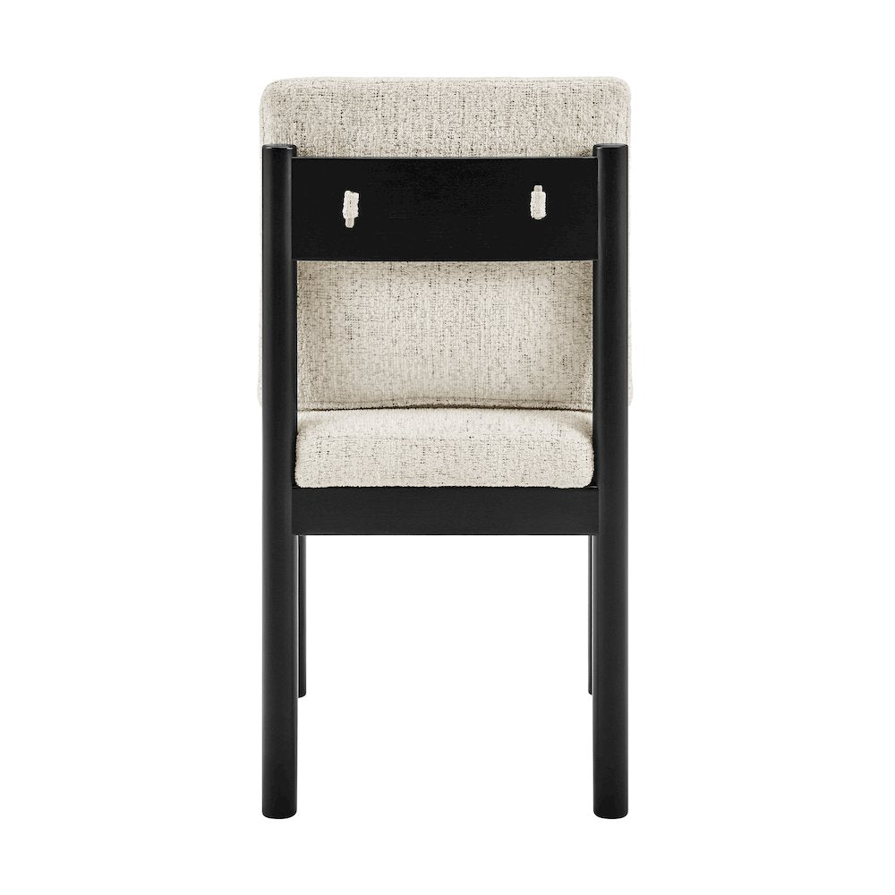 Melvin Chenille Dining Side Chair Black Frame, (Set of 2)