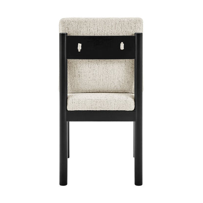 Melvin Chenille Dining Side Chair Black Frame, (Set of 2)