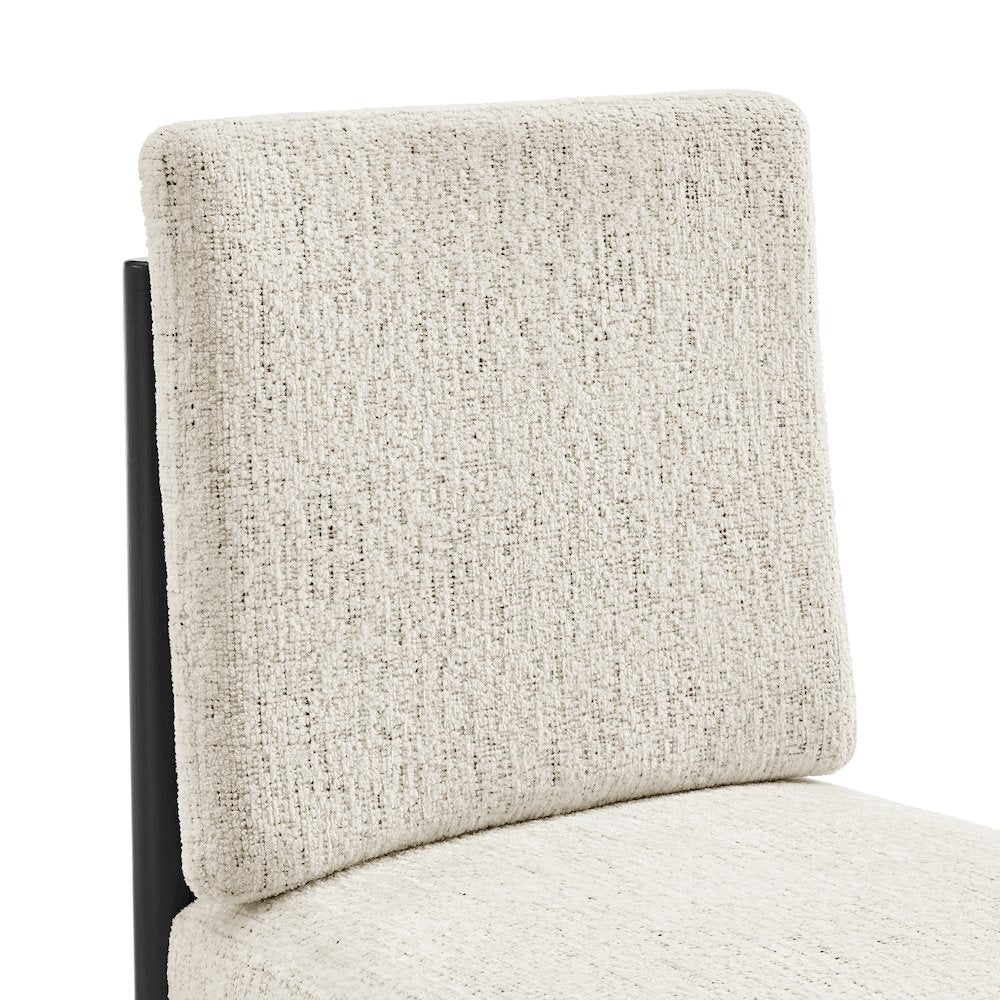 Melvin Chenille Dining Side Chair Black Frame, (Set of 2)