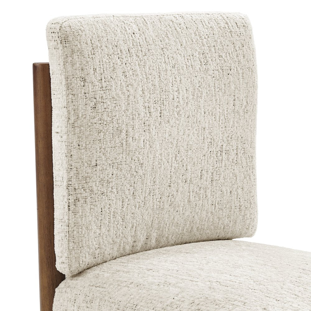 Melvin Chenille Dining Side Chair Black Frame, (Set of 2)