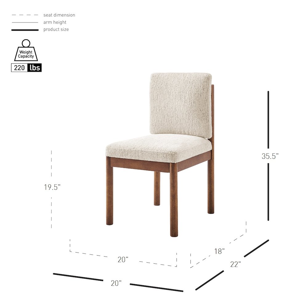 Melvin Chenille Dining Side Chair Black Frame, (Set of 2)