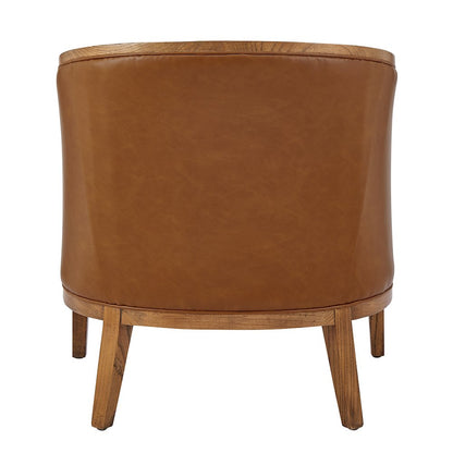 Tillman Faux Leather/Linen Accent Arm Chair