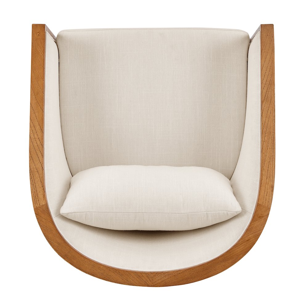 Tillman Faux Leather/Linen Accent Arm Chair