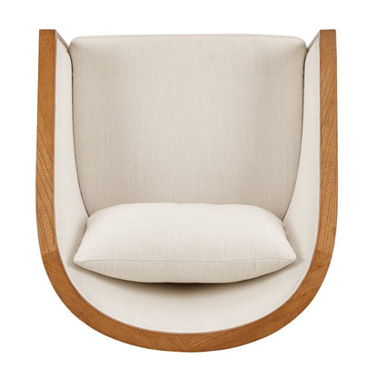 Tillman Faux Leather/Linen Accent Arm Chair
