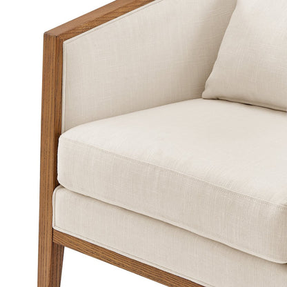 Tillman Faux Leather/Linen Accent Arm Chair