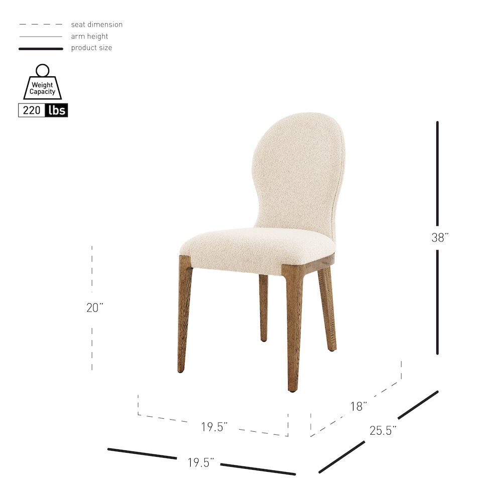 Eldoris Boucle Dining Side Chair, (Set of 2)