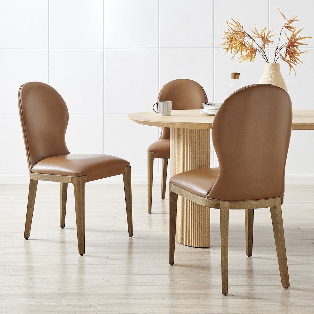 Eldoris Faux Leather Dining Side Chair, (Set of 2)