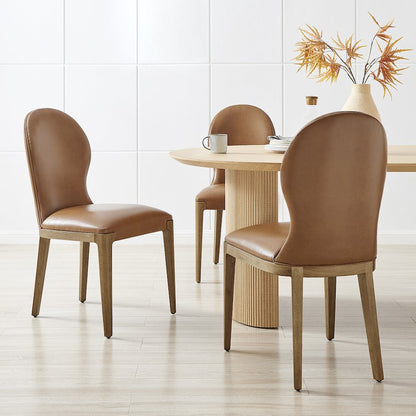 Eldoris Faux Leather Dining Side Chair, (Set of 2)