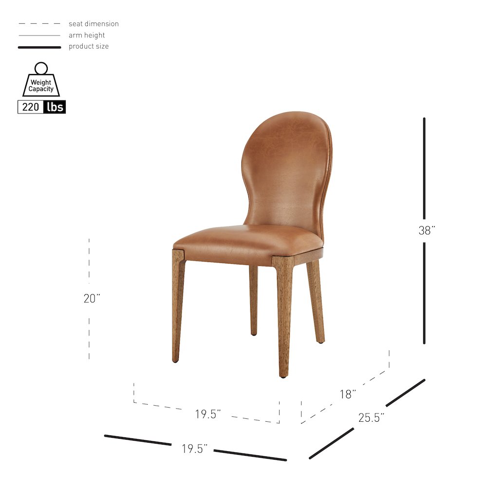 Eldoris Faux Leather Dining Side Chair, (Set of 2)