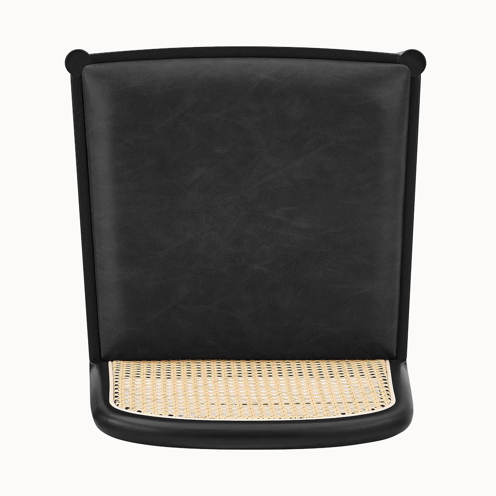 Donna Faux Leather Rattan Counter Stool, (Set of 2)