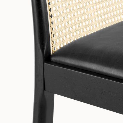 Donna Faux Leather Rattan Counter Stool, (Set of 2)